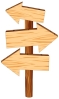 Деревянное знамя со стрелкой, указывающее направление на столбе